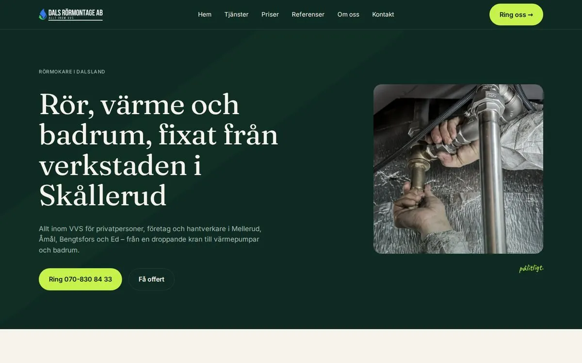 Dals Rörmontages startsida