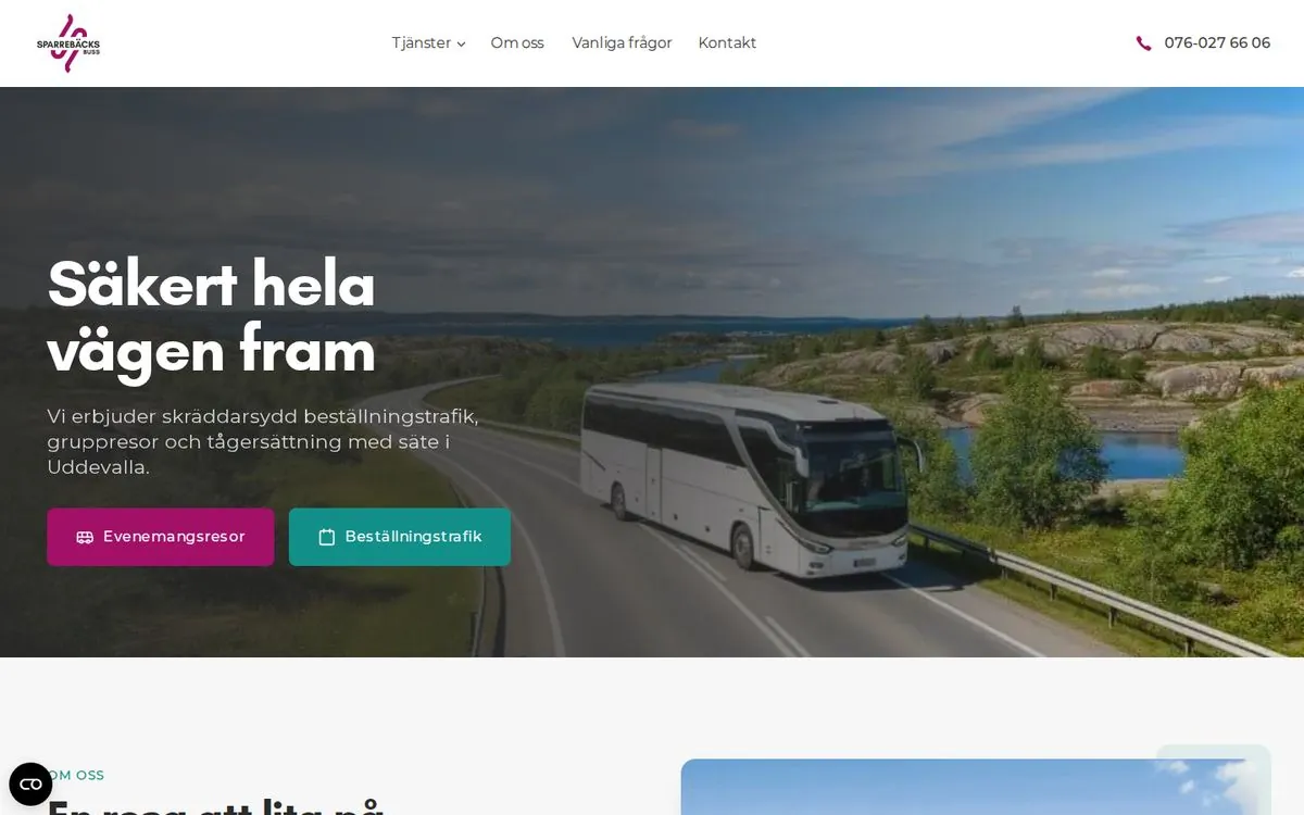 Sparrebäcks Buss startsida